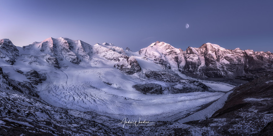 (No. 21-023) The moon above the Pers Glacier