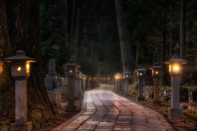 (Art. 19-124) Nachtwanderung auf dem Okunoin Friedhof
